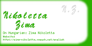 nikoletta zima business card